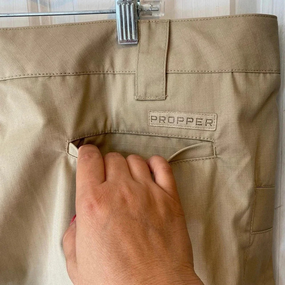 Proper RevTac Pant Men’s Duty Cargo Pants Ripstop NWOT Size 20/42” Pockets Beige - Picture 7 of 12